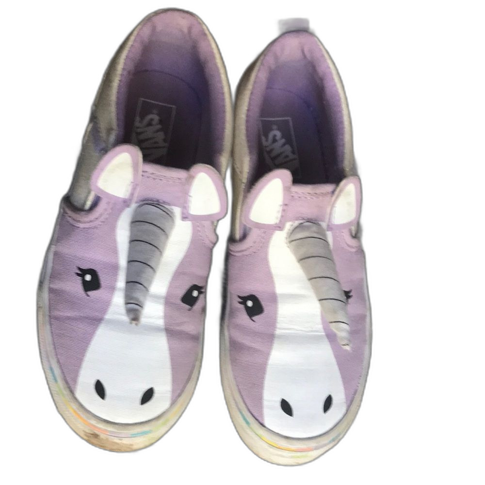 VANS Purple Unicorn slip ons Girls Size 1
